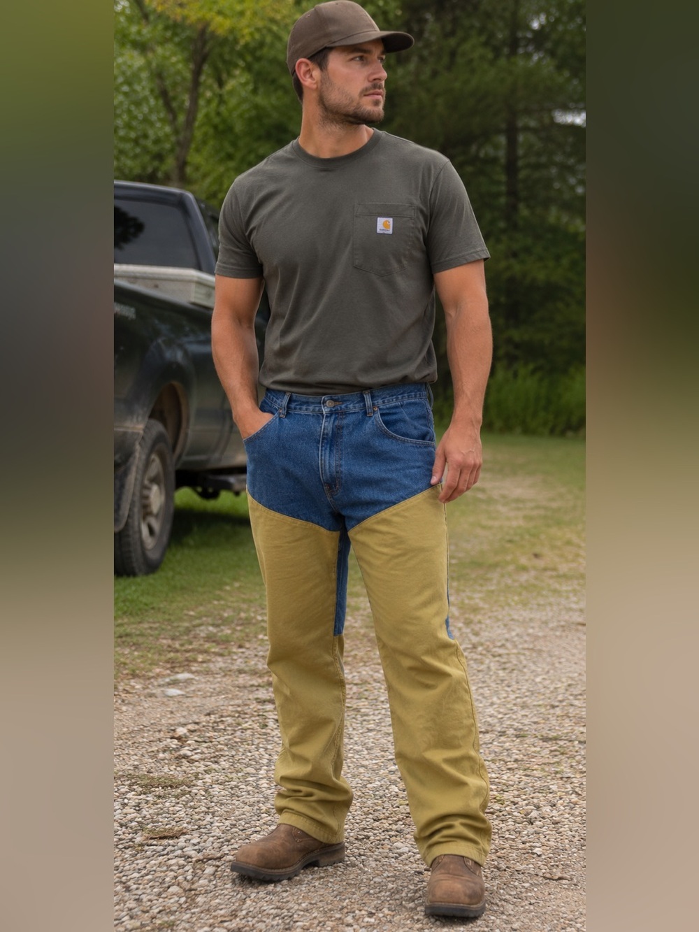 Northeast Outfitters Hunting Pants Men's W38xL30 Blue Green Denim 100% Cotton
